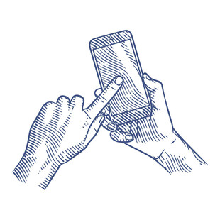 双手操作手机场景图