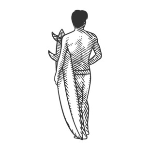 男子手持冲浪板背影