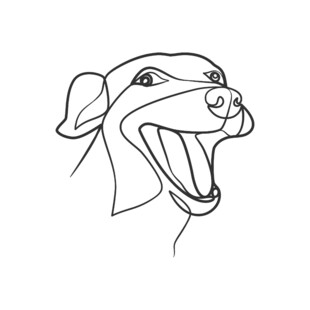 张嘴的狗狗简笔画