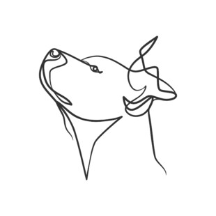 简约线条勾勒的牛头形象