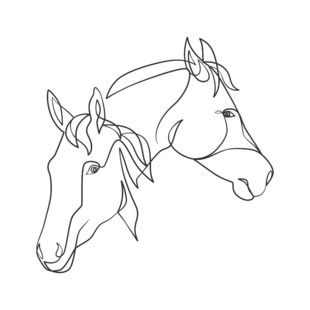 双马头线条艺术插画