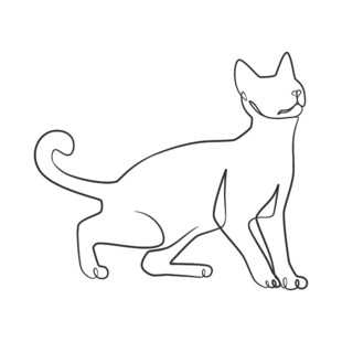 简约线条勾勒的优雅猫咪