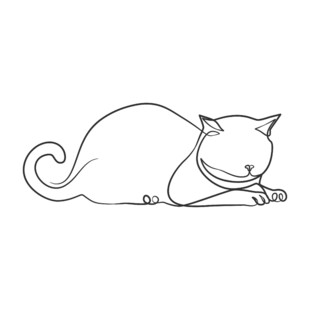 趴着的猫咪简笔画