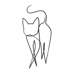 一笔勾勒的优雅猫咪