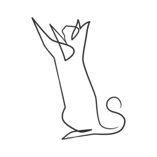 线条勾勒的可爱猫咪