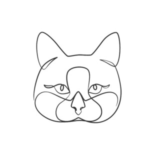 简约线条风猫咪头像