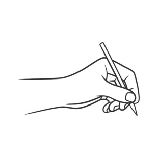 手绘握笔姿势线条图