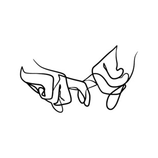 简约线条勾勒的手势图案