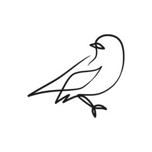 简约线条小鸟图案