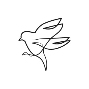 简约线条飞鸟图案