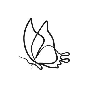 蝴蝶与人脸轮廓创意线条画
