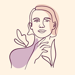 手绘优雅女性姿态