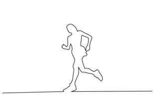 奔跑的人物线条插画