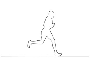 跑步人物轮廓线条图