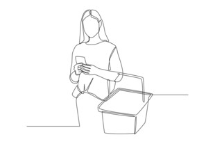 手持物品的女性轮廓图