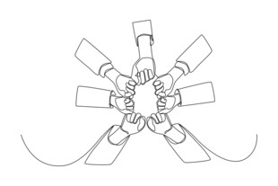 手拉手围成圈的简笔画