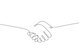 手牵手线条图