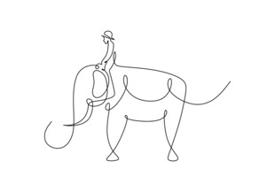 骑象人物简笔画