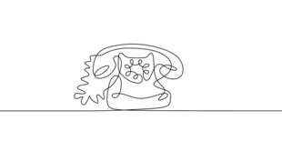 复古电话线条画