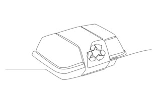 线条勾勒的可回收餐盒