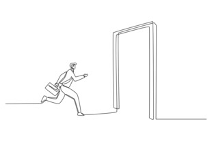 冲刺终点的奔跑者