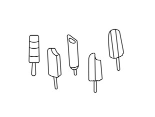 简约线条风冰棍插画
