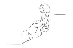 简约线条风冰棍插画