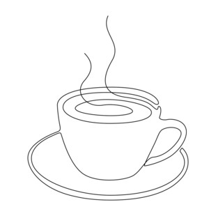 简约线条咖啡杯插画