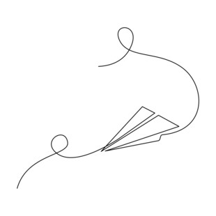 简约线条纸飞机图案设计