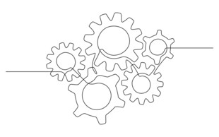 齿轮线条图机械元素展示