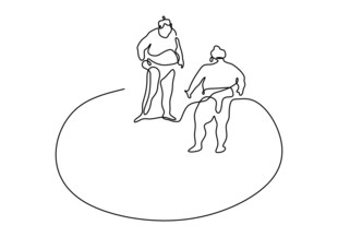 两人交流场景简笔画