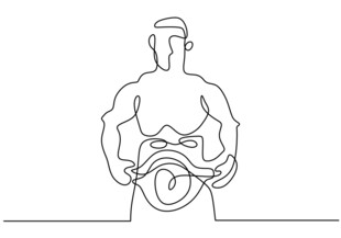 男性肌肉线条轮廓图