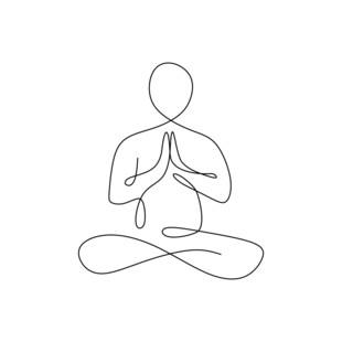 冥想人物线条图标
