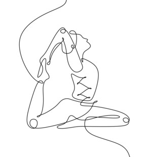 瑜伽姿态线条艺术图