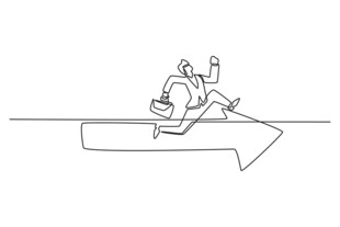 人物箭头旁的动态姿态描绘