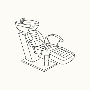 简约线条理发椅插画