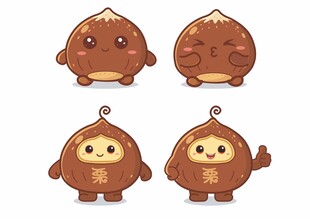 可爱棕色板栗设计图