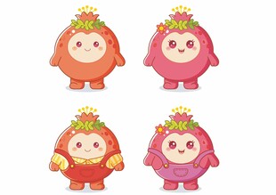 可爱石榴卡通角色形象