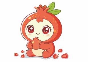 可爱石榴卡通形象