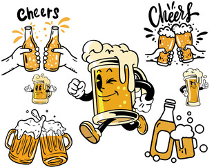 欢乐啤酒主题插画元素