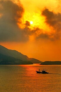 舟山嵊泗岛夕阳风景