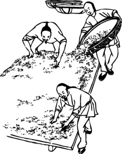 古代农人田间劳作场景