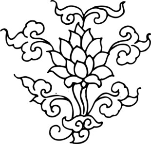 中式莲花纹传统装饰图案