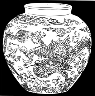 龙纹陶瓷罐图案设计素材