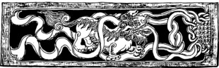 黑白线条勾勒奇幻图案
