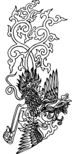 奇幻花卉与神秘飞鸟图案