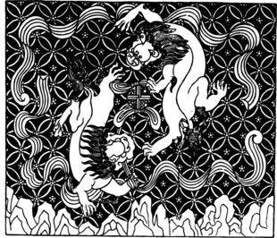 黑白麒麟插画艺术