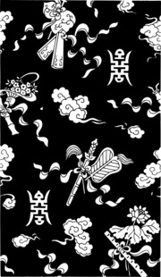 黑白花卉图案纹理素材