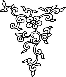 中式传统花卉边角纹饰