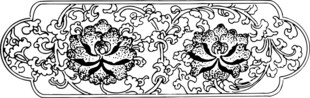 古典双花饰纹图案